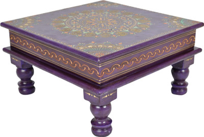 

Lal Haveli Ethnic Handmade Meenakari Design Pooja Bajot Decorative Wooden All Purpose Chowki(Purple, Pack of 1)