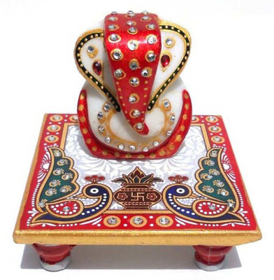 

Sunita Fashion Meenakari Peacock Lord Ganesh Marble Pooja Chowki(Multicolor, Pack of 2)