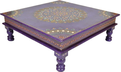

Lal Haveli Ethnic Handmade Meenakari Design Pooja Bajot Decorative Wooden All Purpose Chowki(Purple, Pack of 1)