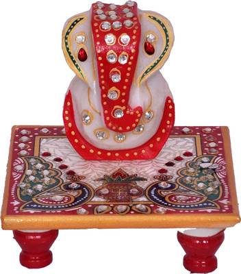 

Vaah Meenakari Ganesh Kalsh Peacock Marble All Purpose Chowki(Multicolor, Pack of 2)
