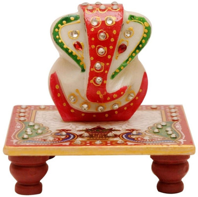 

Sellstra Meenakari Ganesh Kalsh Peacock Marble Stoneware All Purpose Chowki(Multicolor, Pack of 2)
