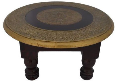 

Artlivo Round Chowki Wooden All Purpose Chowki(Brown)