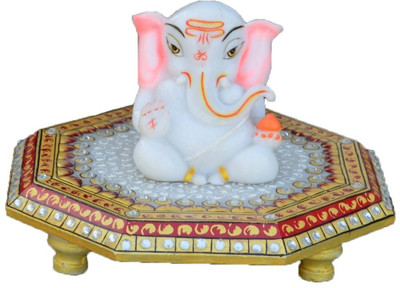 

eCraftIndia Alluring Lord Ganesha Marble All Purpose Chowki(Multicolor, Pack of 1)