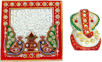 

Crafticia Ganesha Chowki Marble All Purpose Chowki(Multicolor, Pack of 2)
