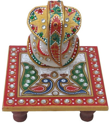 

Chitra Handicraft Ganesh Marble All Purpose Chowki(Multicolor, Pack of 1)