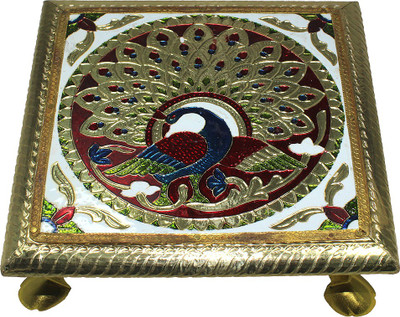 

Ranvijay Meenakari Work Wooden All Purpose Chowki(Multicolor, Pack of 1)