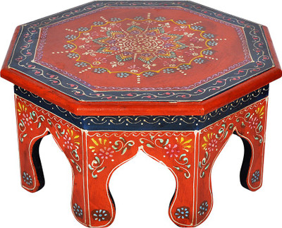 

Lal Haveli Handicrafts Pooja Bajot Wooden All Purpose Chowki(Orange, Pack of 1)