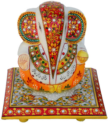 

eCraftIndia Lord Ganesha Marble All Purpose Chowki(Multicolor, Pack of 1)