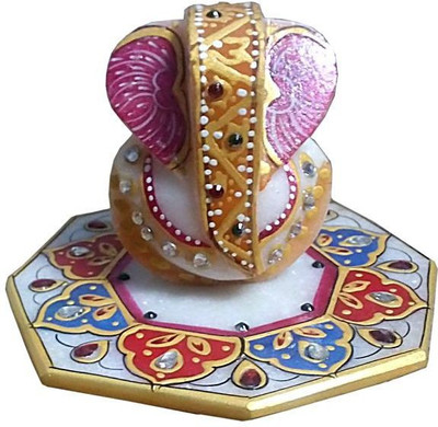

Chitra Handicraft Round Mehrab Ganesh Marble All Purpose Chowki(Multicolor, Pack of 1)