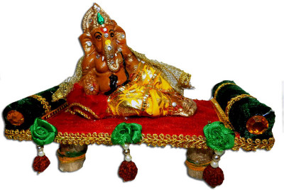 

Anant Paramparik Resting Ganesha Idol Terracotta All Purpose Chowki(Multicolor, Pack of 1)