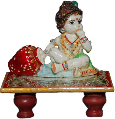 

MNE CREATIVE DESIGNED LORD KRISHNA Marble All Purpose Chowki(Multicolor, Pack of 2)