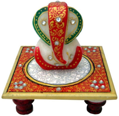 

Ravishing Variety Ganesh with Chowki Marble Pooja Chowki(Multicolor, Pack of 1)