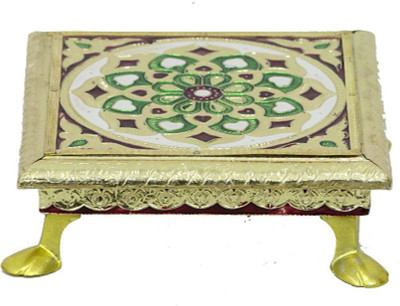 

Apkamart Handcrafted Minakari Bajot 6 Inch - Pooja Décor and Gifts Wooden All Purpose Chowki(Multicolor, Pack of 1)