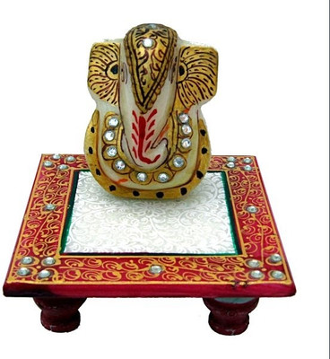 

Chitra Handicraft Marble Ganesh Chowki Marble Pooja Chowki(Multicolor, Pack of 1)