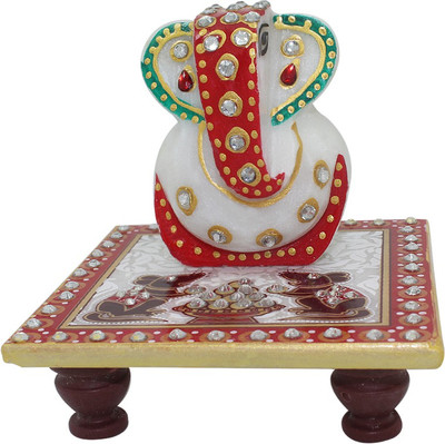 

Bhavikaa Meenakari Work Marble All Purpose Chowki(Multicolor, Pack of 1)