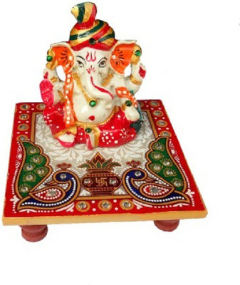 

Shopile Creatively Designed Lord Ganesha Idol Marble All Purpose Chowki(Multicolor, Pack of 2)