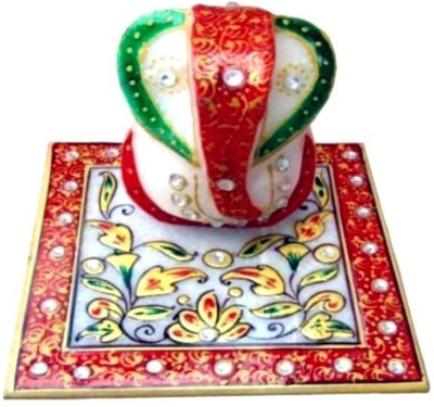 

Chitra Handicraft Marble Flower Ganesh Chowki Marble Pooja Chowki(Multicolor, Pack of 1)