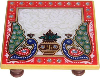 

ShivaCrafts Marble All Purpose Chowki(Multicolor, Pack of 1)