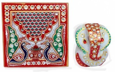 

TRENDZ MART GLOBAL Marble All Purpose Chowki(Multicolor)