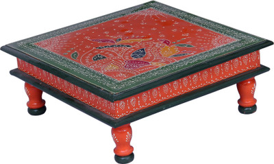 

Kingscrafts KC042 Wooden All Purpose Chowki(Orange, Green, Pack of 1)