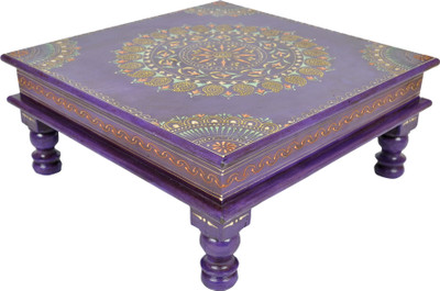 

Lal Haveli Ethnic Handmade Meenakari Design Pooja Bajot Decorative Wooden All Purpose Chowki(Purple, Pack of 1)