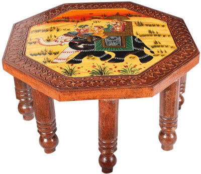 

Apkamart Handcrafted Decorative Wooden Bajot - 18 Inch - Religious Choki for Festivals, Home Decoration, Puja Ghar and Gifts Wooden All Purpose Chowki(Multicolor, Pack of 1)