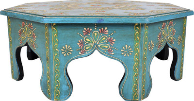 

Lal Haveli Beautiful Painted Royal Wooden All Purpose Chowki(Blue, Pack of 1)