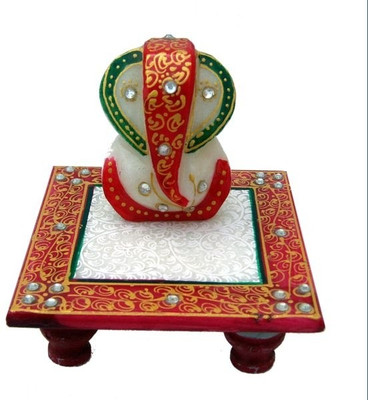 

Chitra Handicraft Marble Ganesh Chowki Marble Pooja Chowki(Multicolor, Pack of 1)