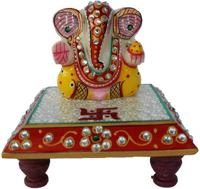 

Jyoti Handicrafts Ganesh Marble All Purpose Chowki(Multicolor)