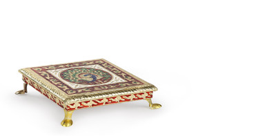 

Carnival Wooden, Aluminium All Purpose Chowki(Multicolor)