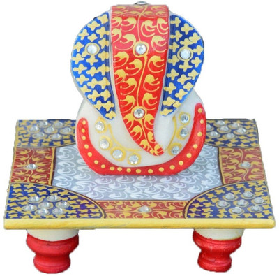 

eCraftIndia Lord Ganesha Marble All Purpose Chowki(Multicolor, Pack of 1)