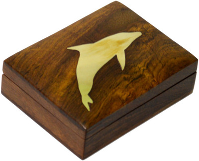 

Craftuno Handcrafted Wooden Jewellery Box Utility Vanity Box(Brown)