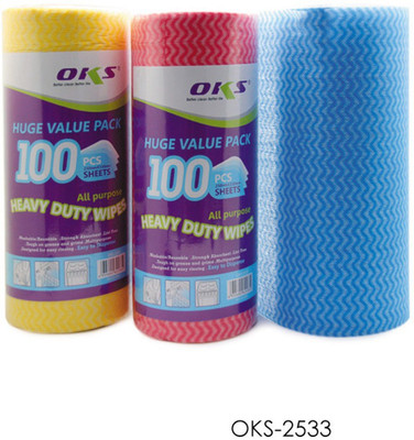 

Glanz Non oven kitchen heavy duty wipe towel 100 sheets Wet and Dry Cotton Cleaning Cloth(Pack of 2)