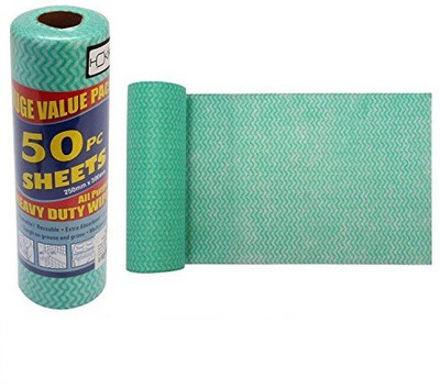 

HOKIPO Reusable Super Absorbent Cleaning Wipes Roll Value Pack, 1 Roll (50 Pc Sheet - 250x300mm each) Wet and Dry Microfibre Cleaning Cloth