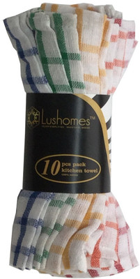 

Lushomes Pattern: China Checked Wet and Dry Cotton Cleaning Cloth(Pack of 10)