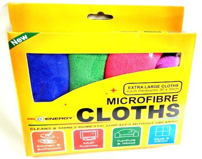 ProEnergy Wet and Dry Polyester Cleaning Cloth(Pack of 4)