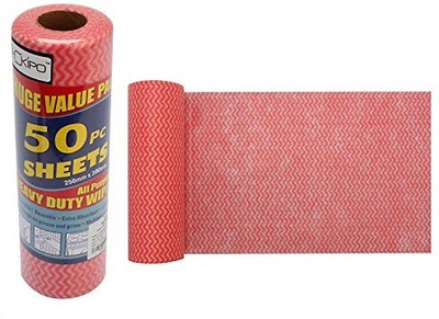 

HOKIPO Reusable Super Absorbent Cleaning Wipes Roll Value Pack, 1 Roll (50 Pc Sheet - 250x300mm each) Wet and Dry Microfibre Cleaning Cloth
