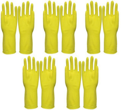 

Hand Care flock line Wet and Dry Disposable Glove Set(Extra Large Pack of 5)
