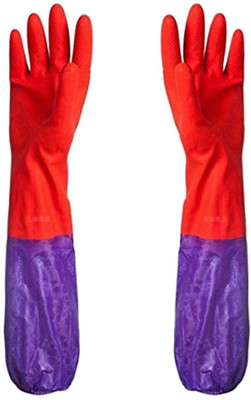 

Hokipo Long Rubber Latex Kitchen Wet and Dry Glove Set(Large Pack of 2)