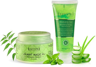 

Sattvik Organics ALOEVERA GEL Cool Combo PLUS- (ALOEVERA GEL 100gm, Mint Magic 100gm)(200 g)