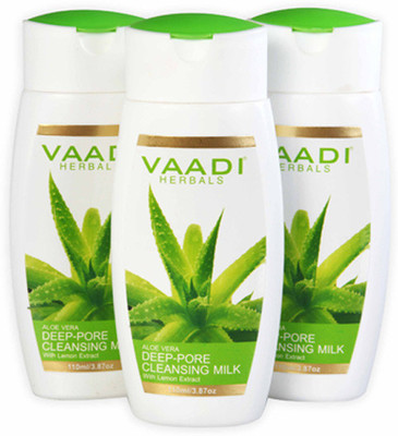 

Vaadi Herbals Aloe Vera Deep Pore Cleansing Milk with Lemon Extract - Pack of 3(330 ml)