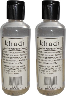 Khadi Herbal Cucumber water face cleanser- Twin pack Face Wash(420 ml)