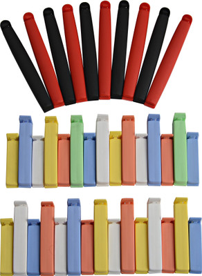 

DISHA Smart Large, Medium, Small Plastic Cookies Clip(Set of 24, White, Blue, Yellow, Green, Black)