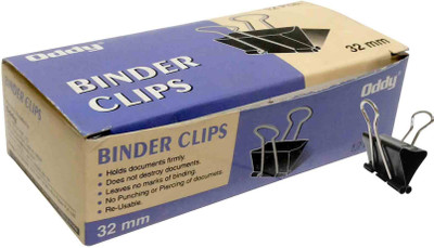 

Oddy Smart Medium Nickel Plated Binder Clip(Set of 6, Black)