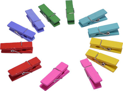 

Saamarth Impex NA Mediam Wood Photo Clips(Set of 12, Multicolor)