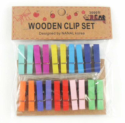 

Phonoholic Smarty Medium Wooden Paper Clip(Set of 20, Multicolor)