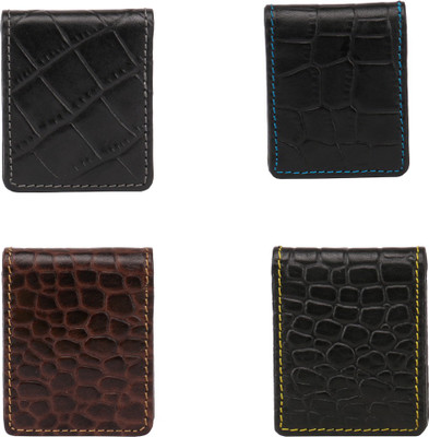 

Walletsnbags CL1 Small Leather Paper Clip(Set of 4, Brown, Black)