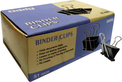 

Oddy Smart Large Nickel Plated Binder Clip(Set of 3, Black)
