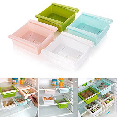 

dk-eSTOR Multipurpose Compact Fridge Storage Rack Layer Partition Refrigerator Storage Holder Pull-out Drawer Organizer Kitchen Shelf Rack Drawer Divider(Plastic)