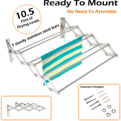

YT Wall Mounting Foldable 1.5 Feet Stainless Steel Wall Cloth Dryer Stand(Steel)